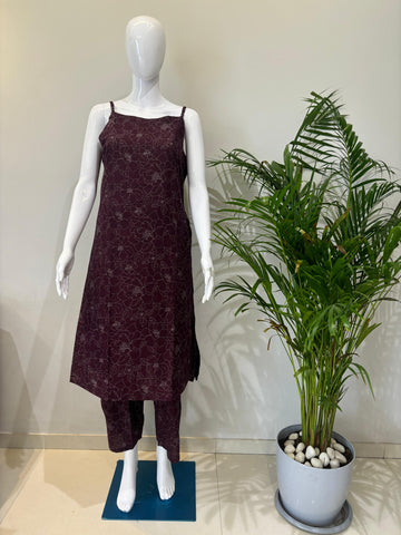 PURE COTTON SPAGHETTI DRESS (ATTACHED SLEEVES)