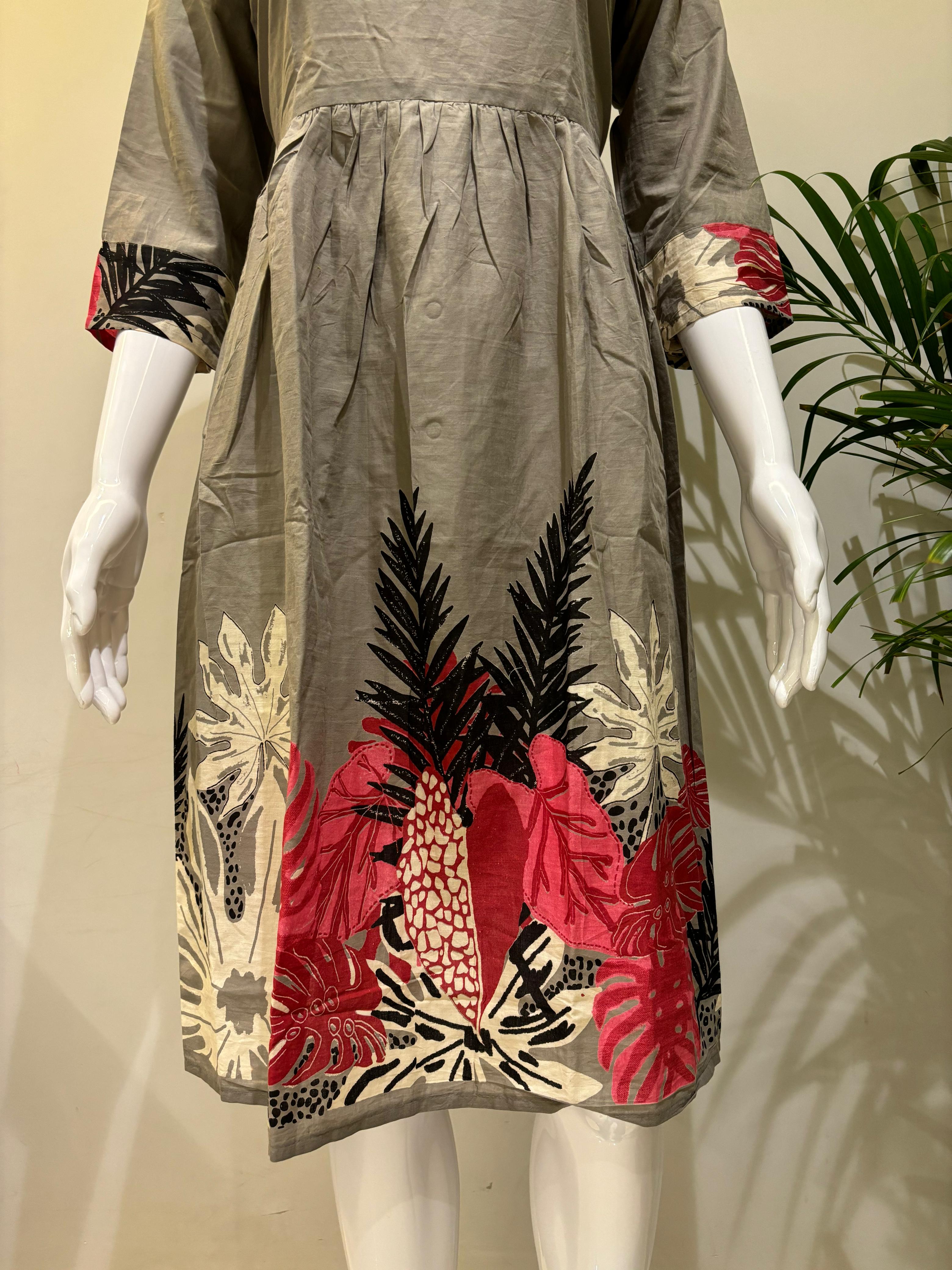 PURE COTTON KNEE LENGTH MIDDEY DRESS
