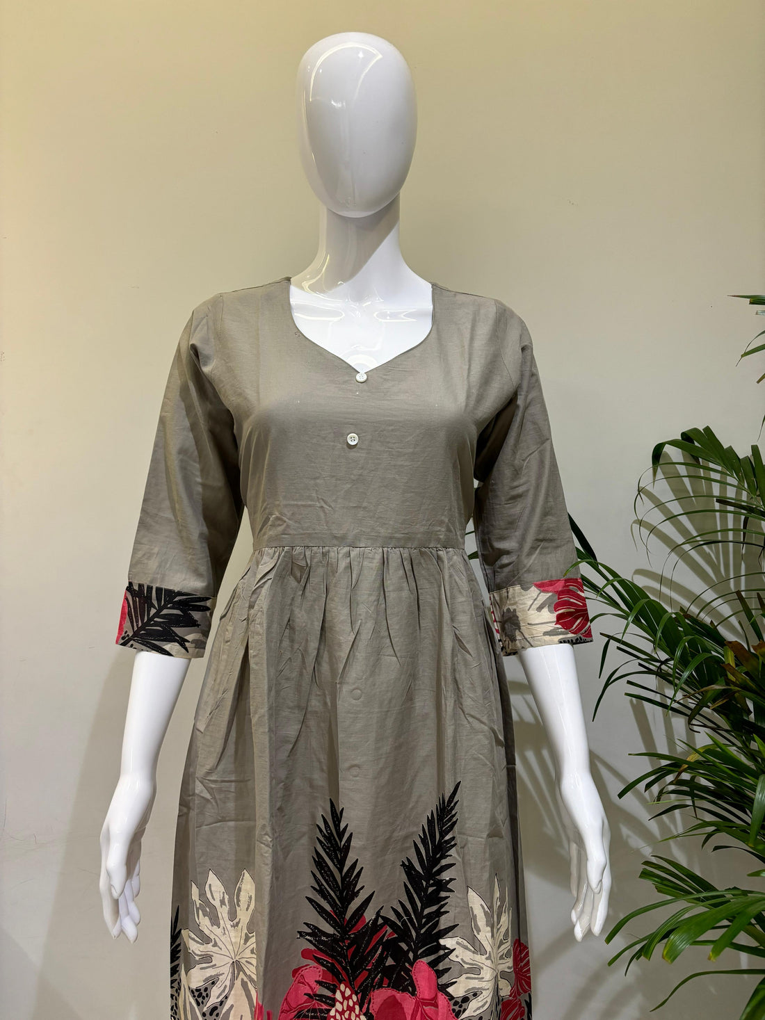 PURE COTTON KNEE LENGTH MIDDEY DRESS