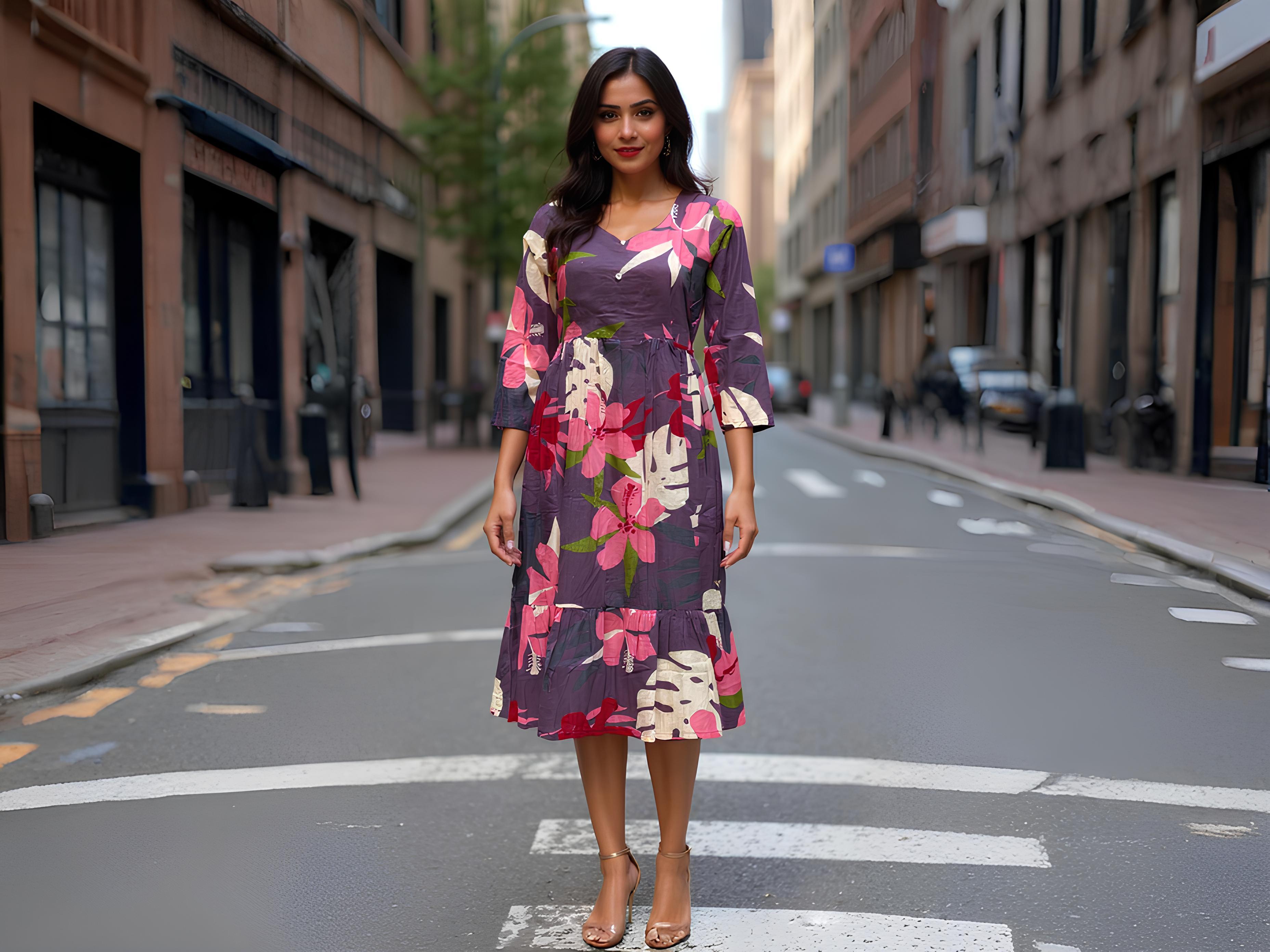 PURE COTTON FROCK PATTERN MIDDEY DRESSES