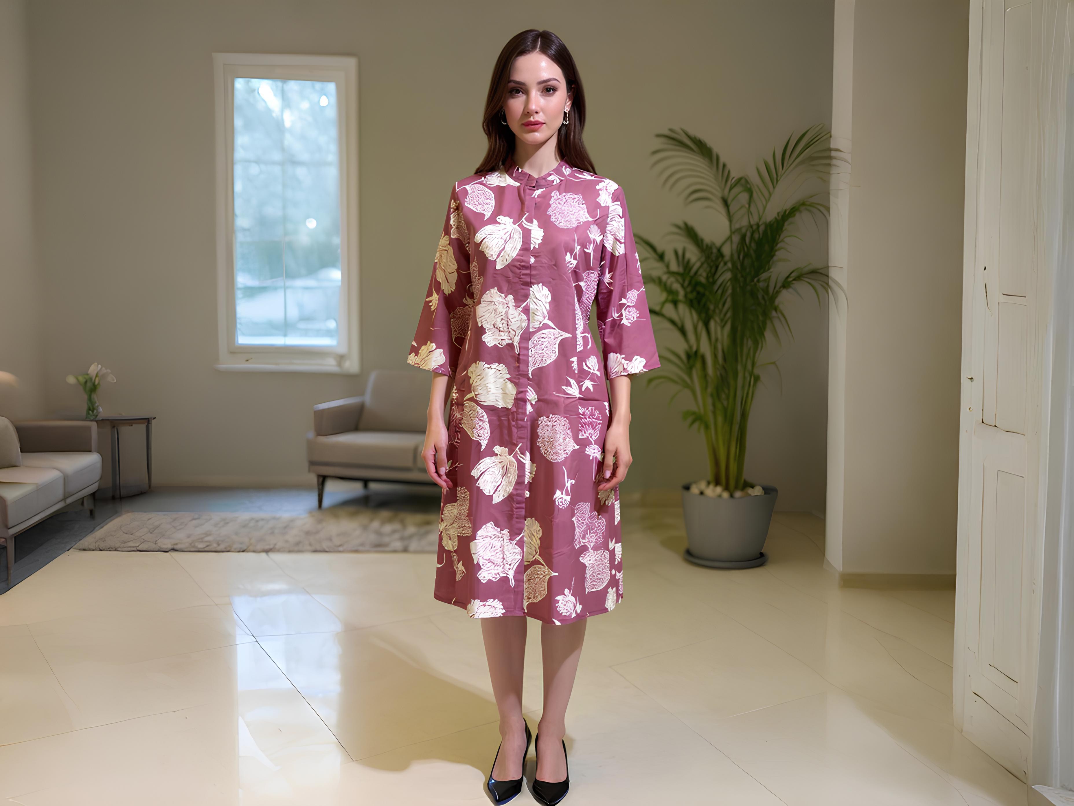 PURE COTTON ONE PEICE A-LINE PATTERN KURTI WITH BELT