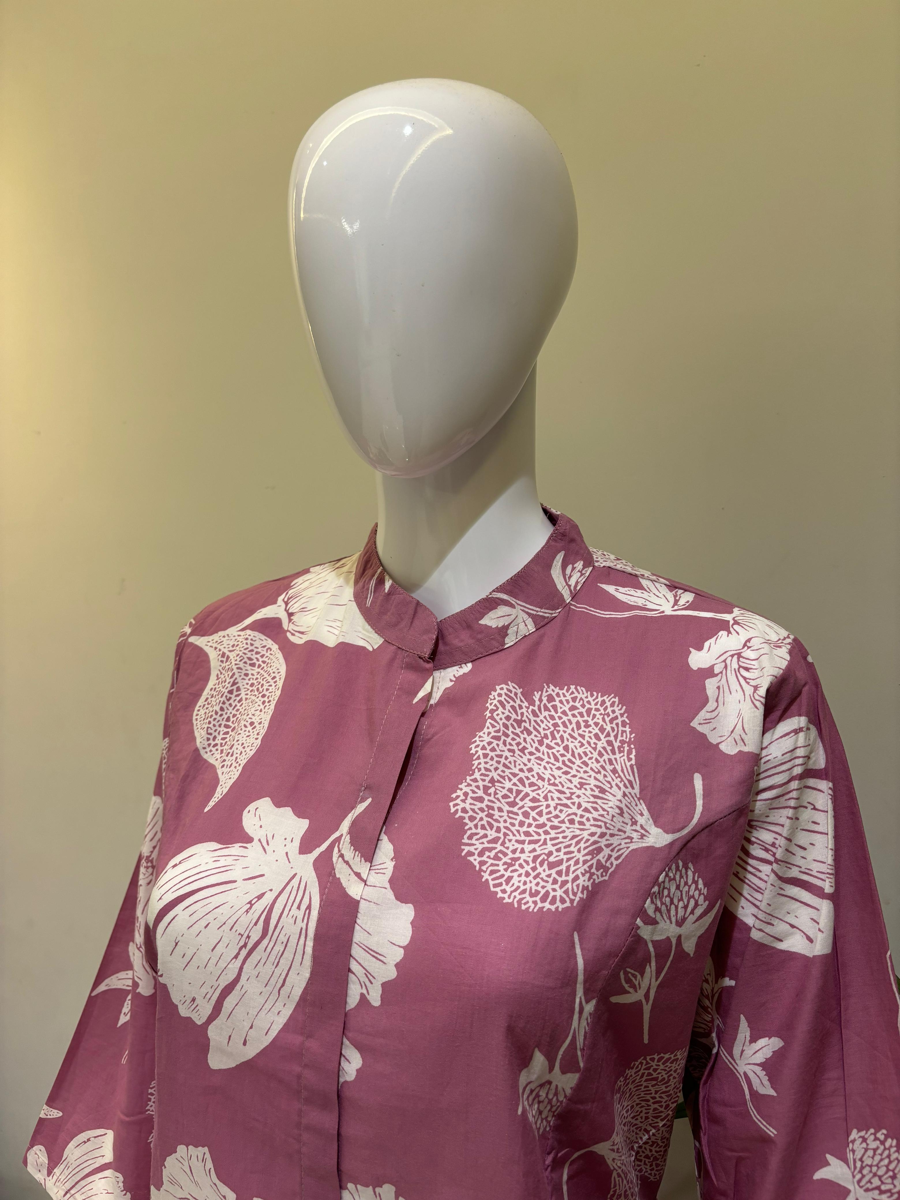 PURE COTTON ONE PEICE A-LINE PATTERN KURTI WITH BELT