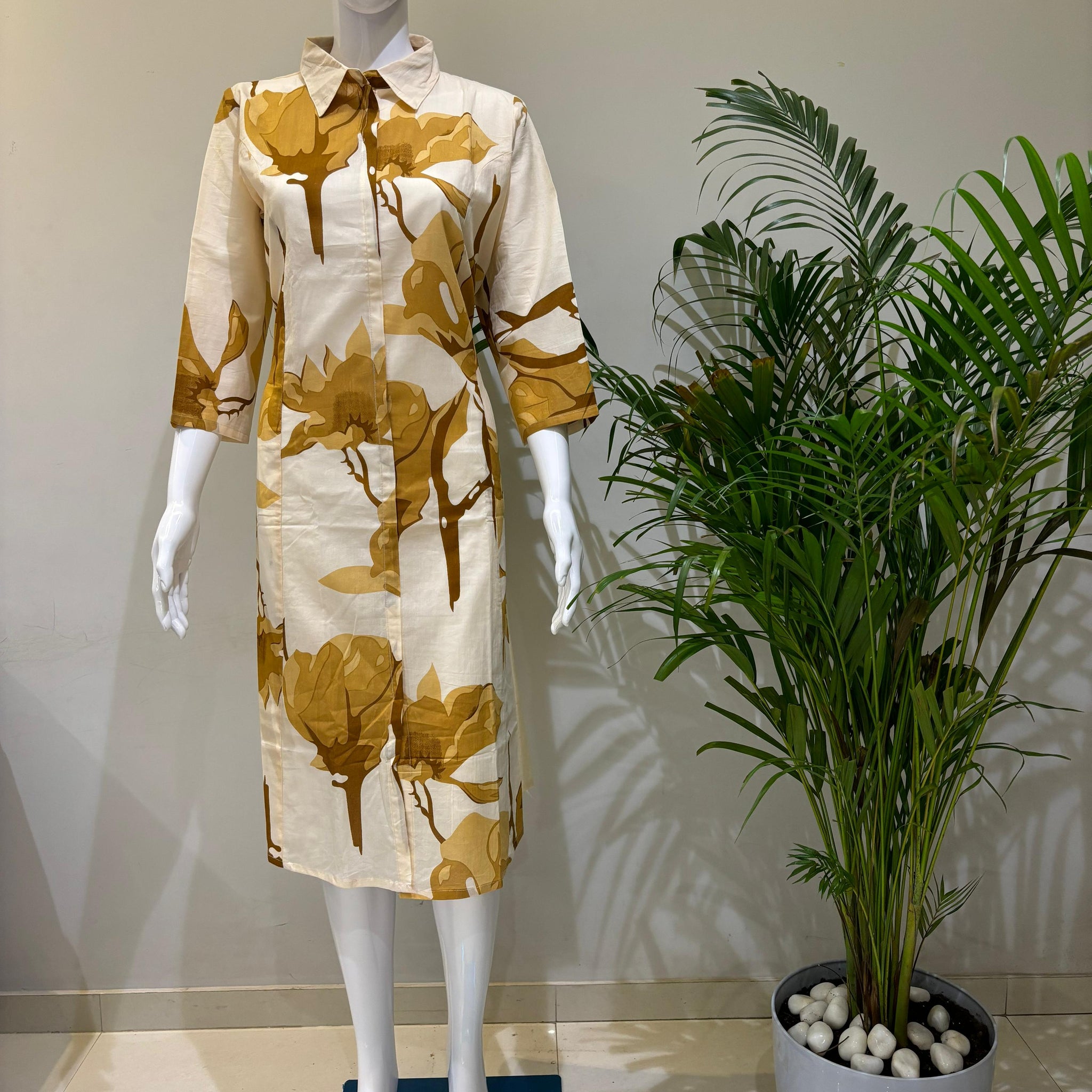 PURE COTTON ONE PEICE A-LINE KURTI WITH BELT