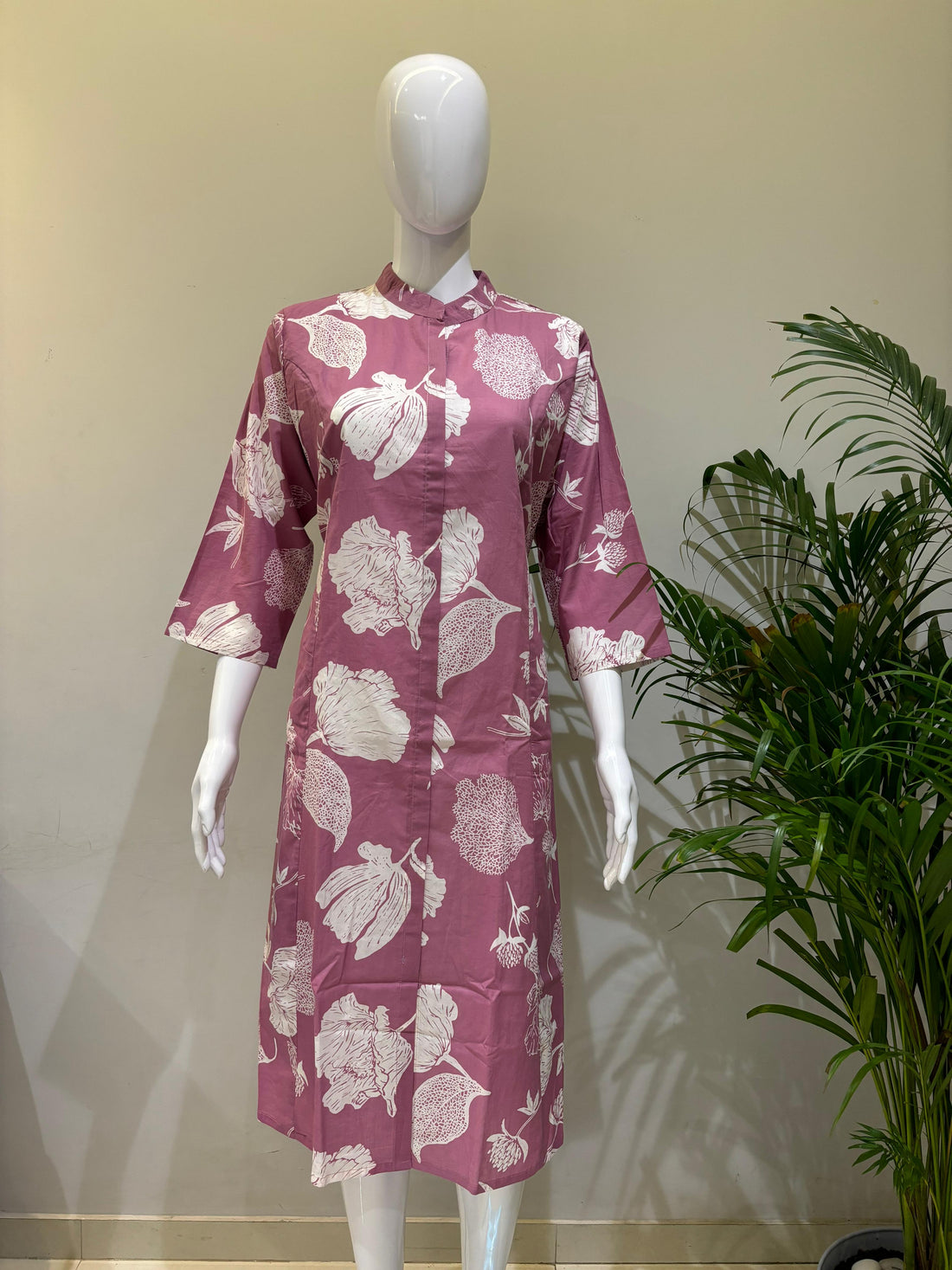PURE COTTON ONE PEICE A-LINE PATTERN KURTI WITH BELT
