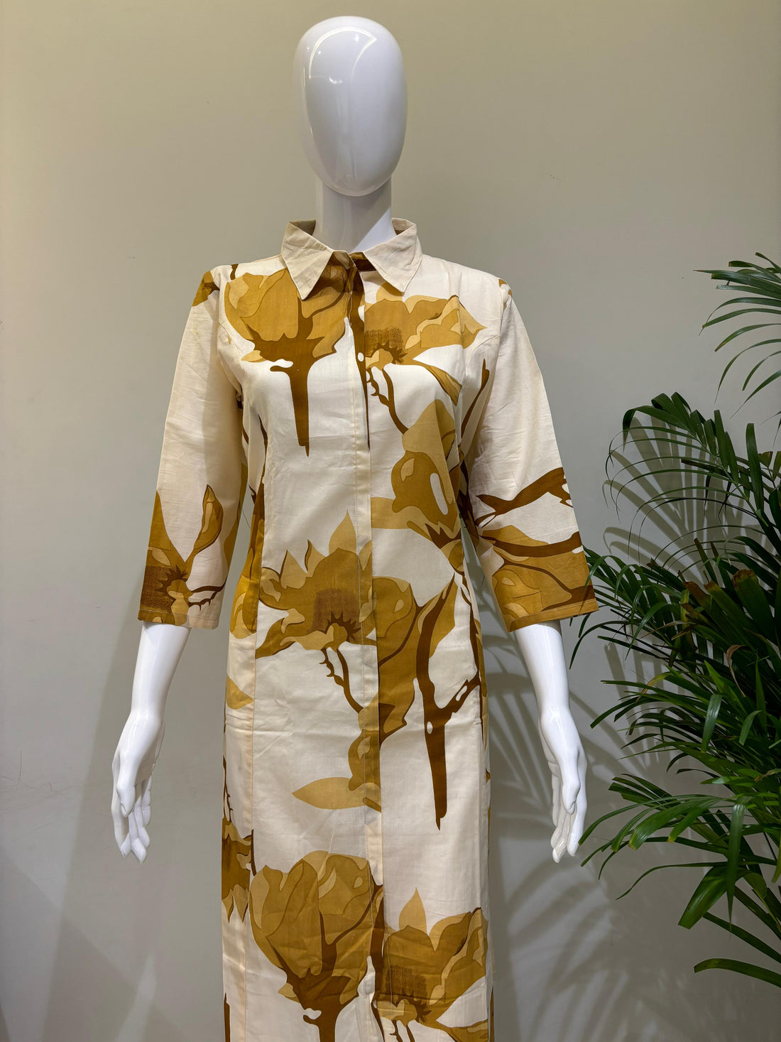 PURE COTTON ONE PEICE A-LINE KURTI WITH BELT