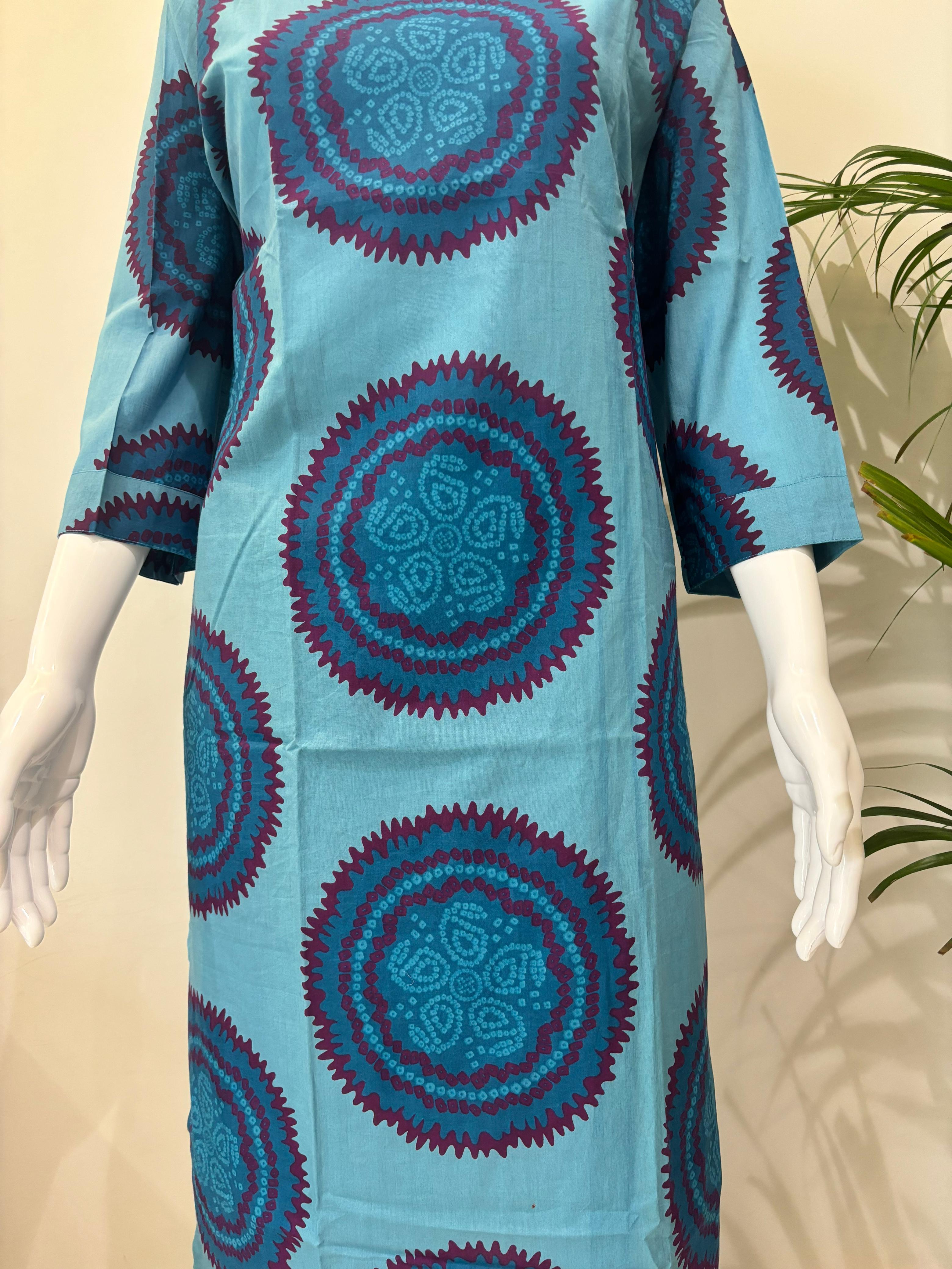 PURE COTTON BANDHANI KURTA PANT SET
