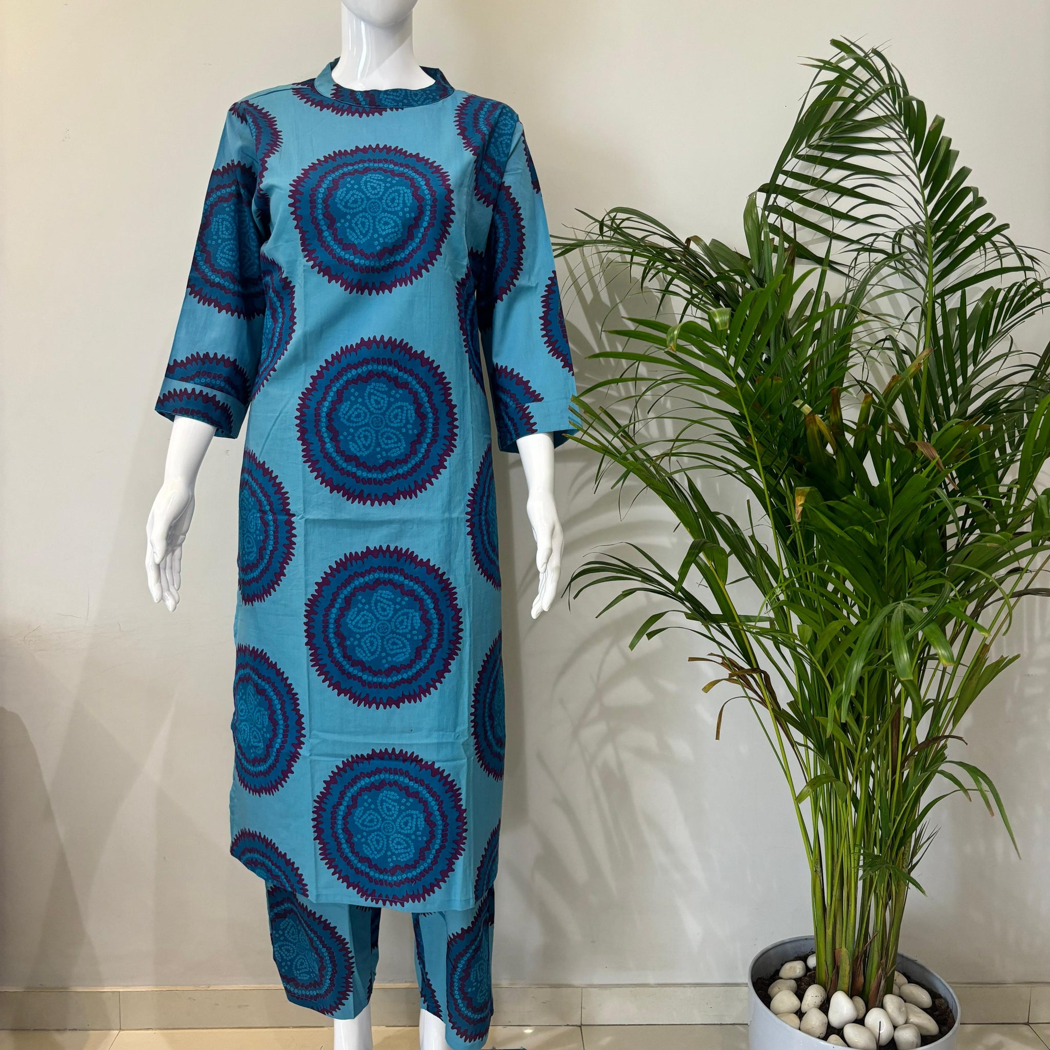 PURE COTTON BANDHANI KURTA PANT SET