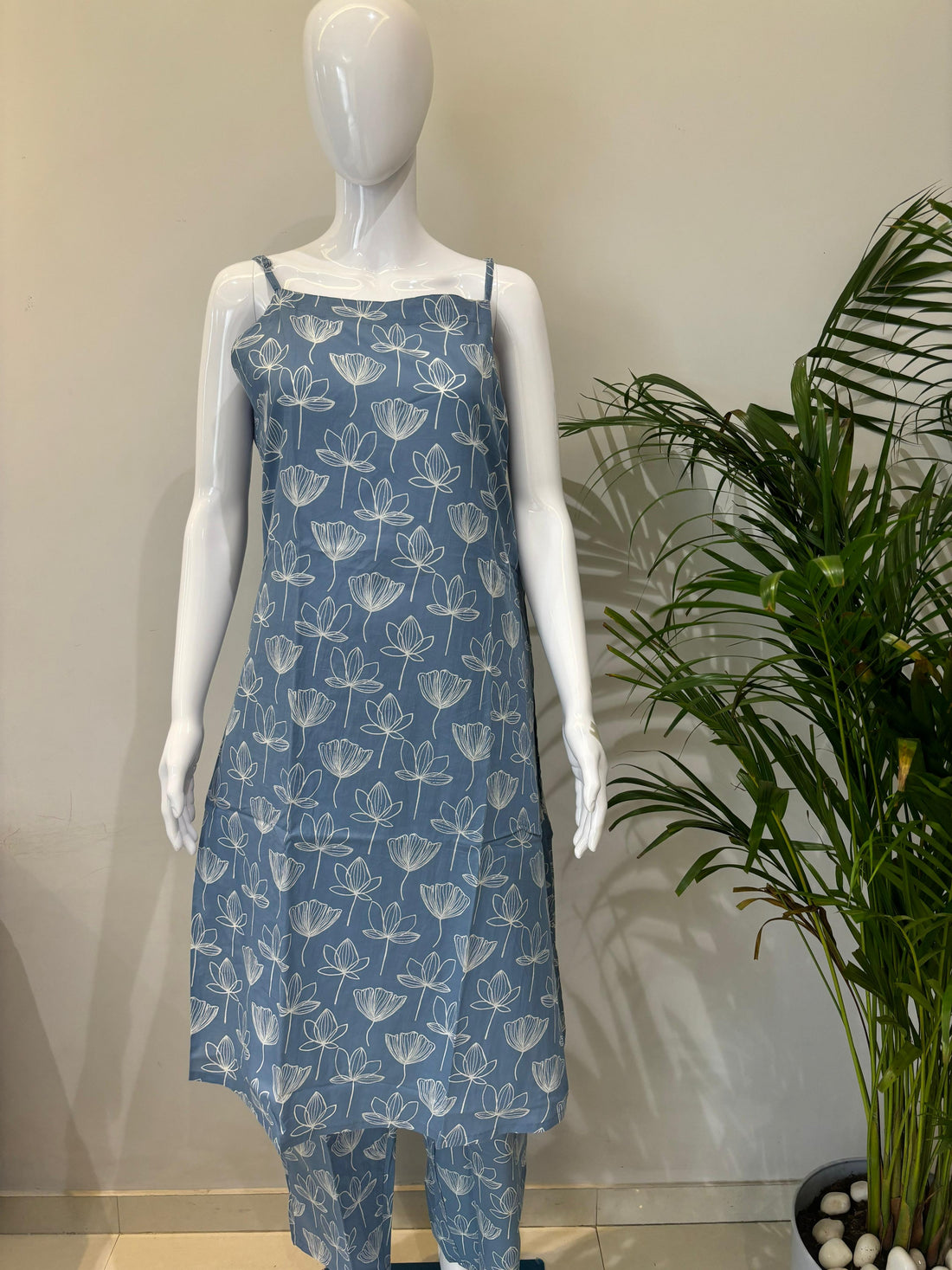 PURE COTTON SPAGHETTI DRESS