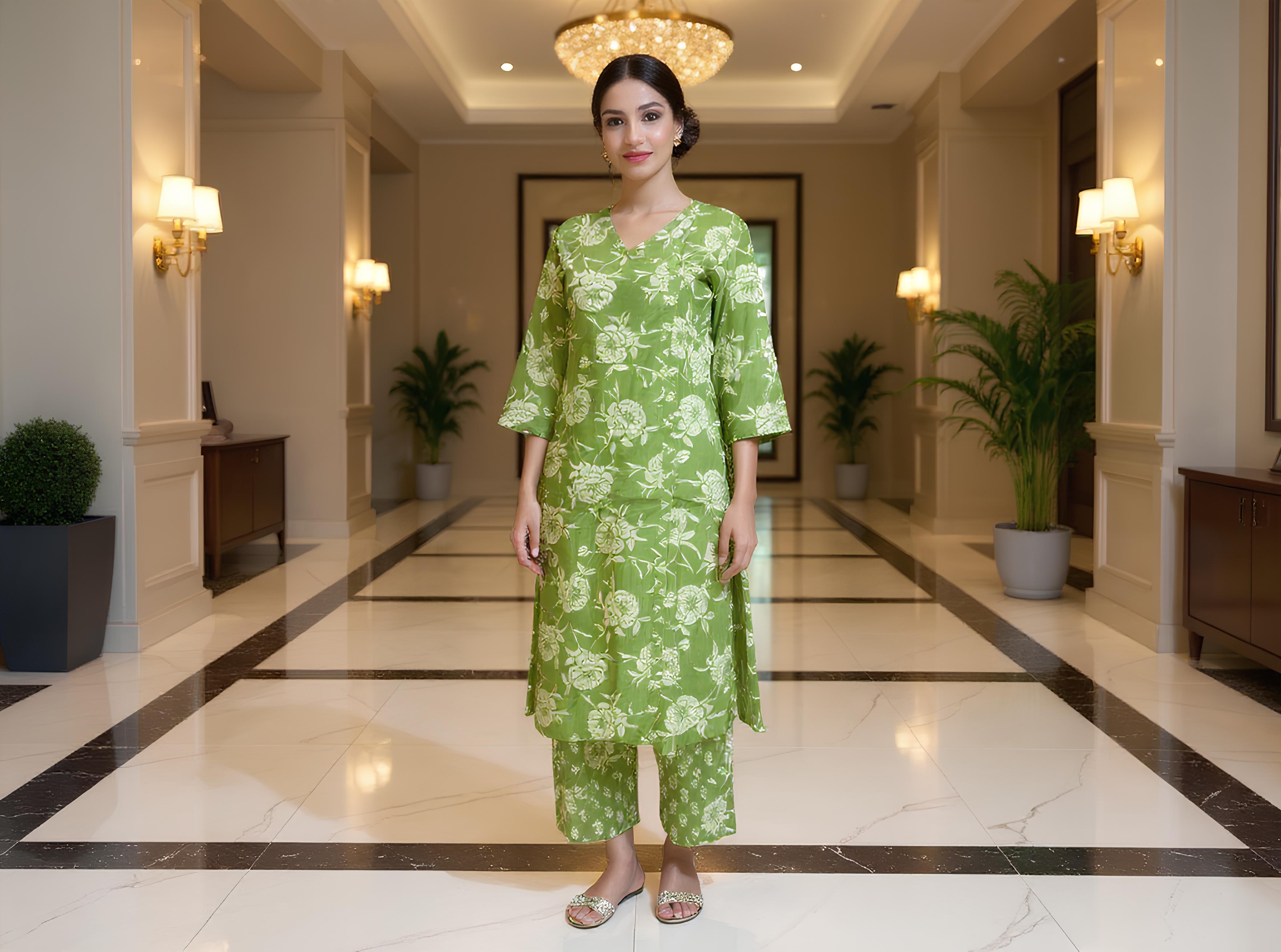 PURE COTTON KURTA PANT SET