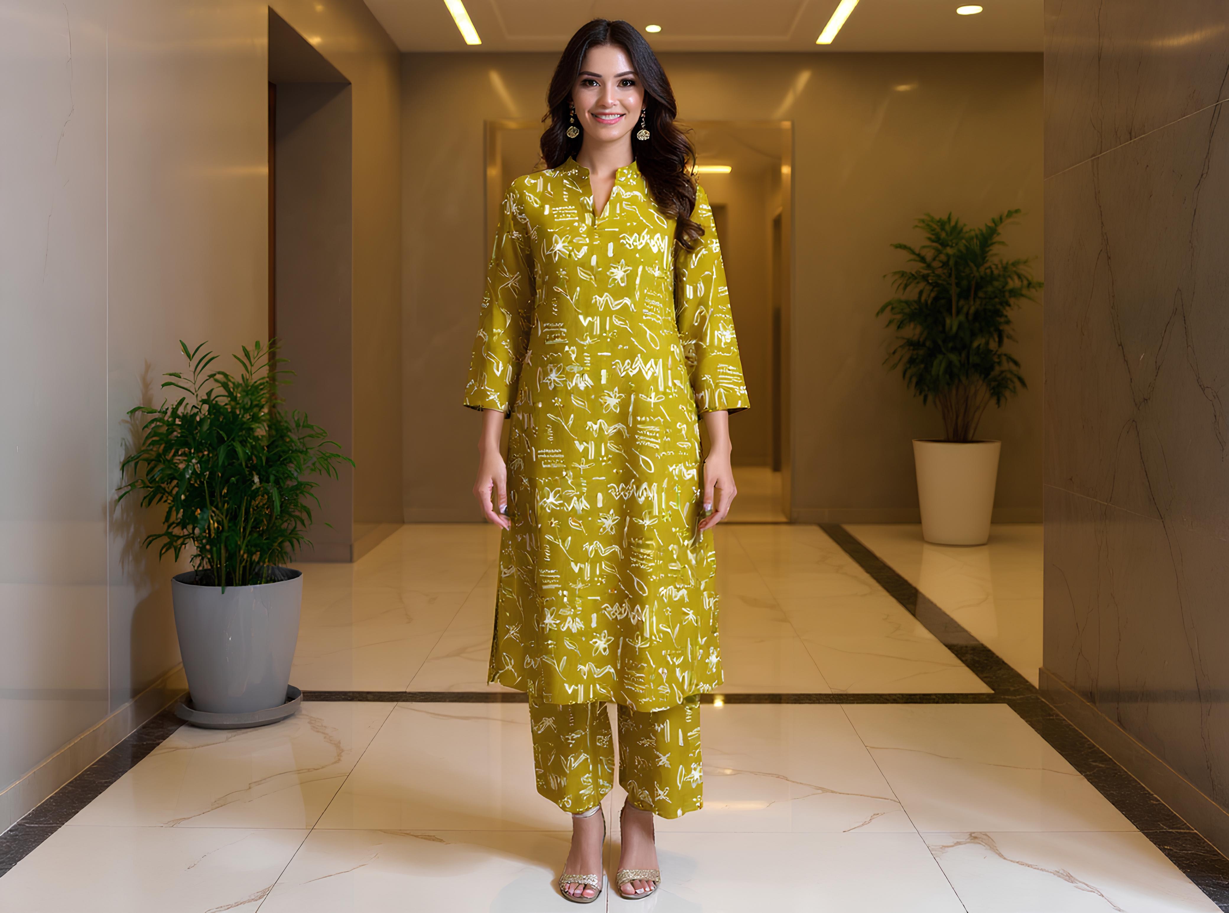 PURE COTTON KURTA PANT SET