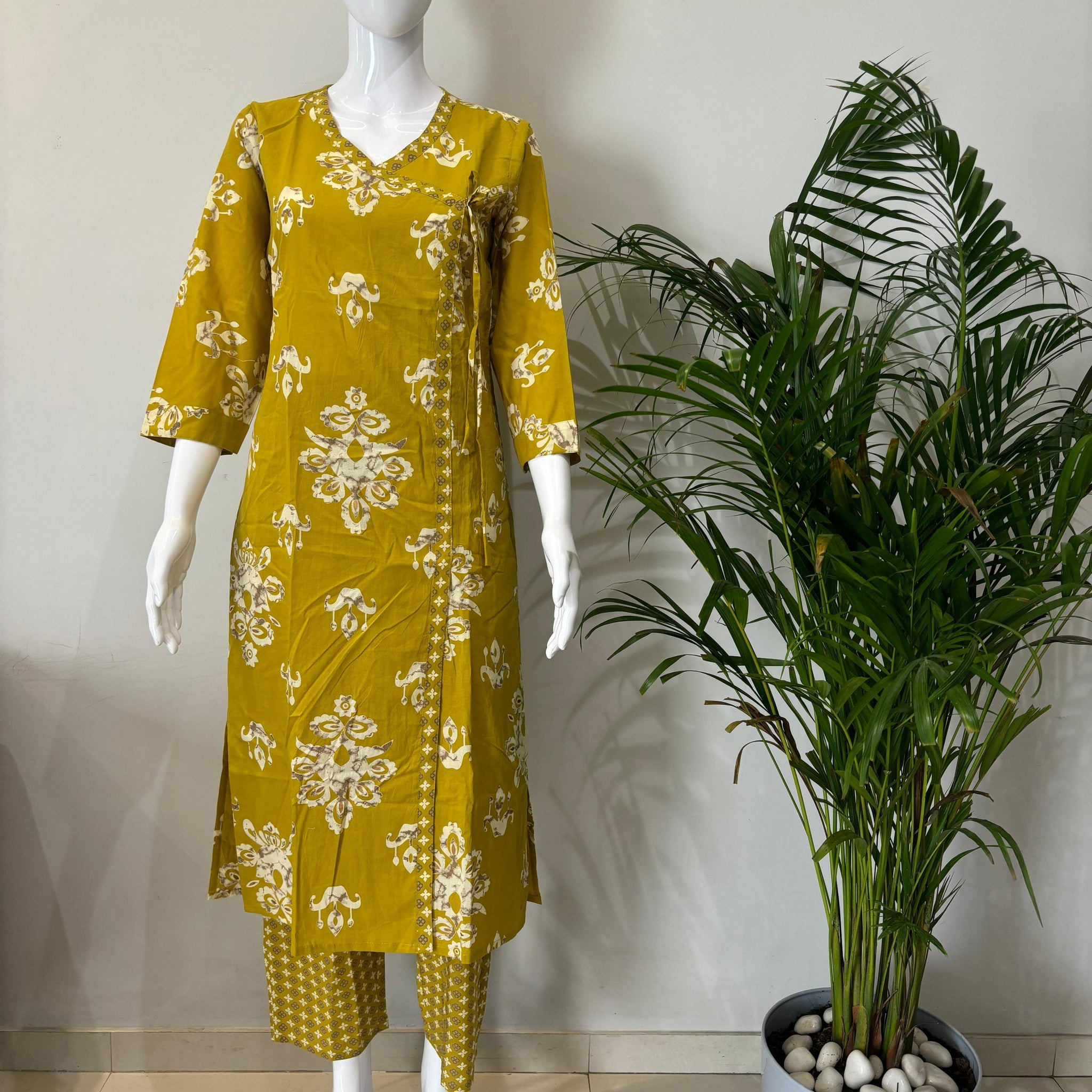 PURE COTTON ANGRAKHA KURTA PANT SET