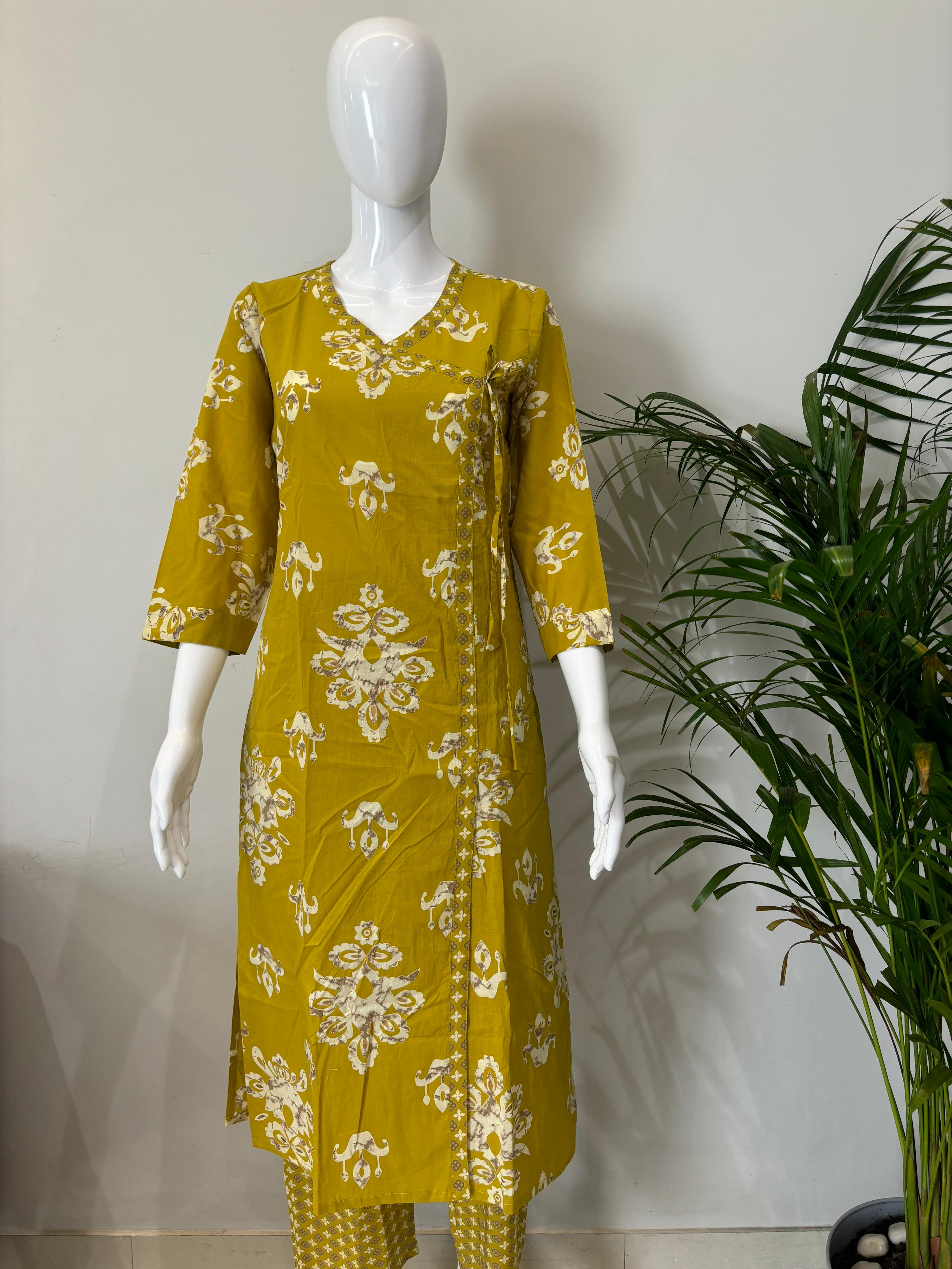 PURE COTTON ANGRAKHA KURTA PANT SET